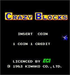 Title screen of Crazy Blocks on the Arcade.