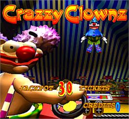 Title screen of Crazzy Clownz on the Arcade.