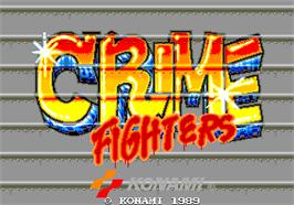 Title screen of Crime Fighters on the Arcade.