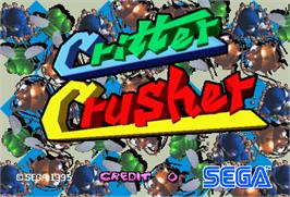 Title screen of Critter Crusher on the Arcade.