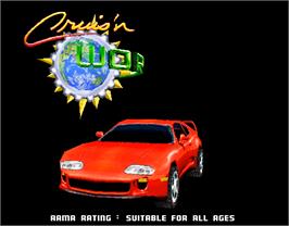 Title screen of Cruis'n World on the Arcade.