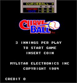 Title screen of Curve Ball on the Arcade.