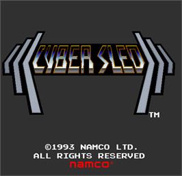 Title screen of Cyber Sled on the Arcade.