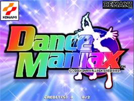 Title screen of Dance Maniax on the Arcade.