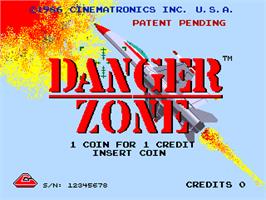 Title screen of Danger Zone on the Arcade.