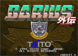 Title screen of Darius Gaiden - Silver Hawk on the Arcade.