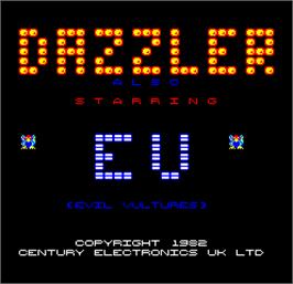 Title screen of Dazzler on the Arcade.