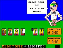 Title screen of Deal 'Em on the Arcade.