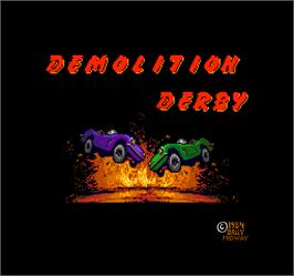 Title screen of Demolition Derby on the Arcade.
