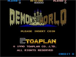 Title screen of Demon's World / Horror Story on the Arcade.
