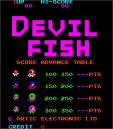 Title screen of Devil Fish on the Arcade.