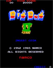 Title screen of Dig Dug II on the Arcade.