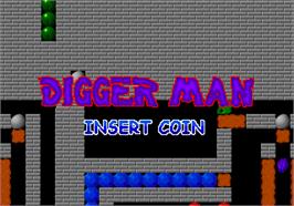Title screen of Digger Man on the Arcade.
