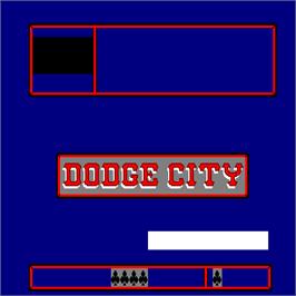 Title screen of Dodge City on the Arcade.