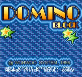 Title screen of Domino Block on the Arcade.