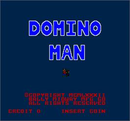 Title screen of Domino Man on the Arcade.