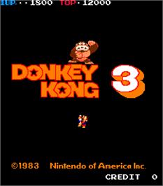 Title screen of Donkey Kong 3 on the Arcade.