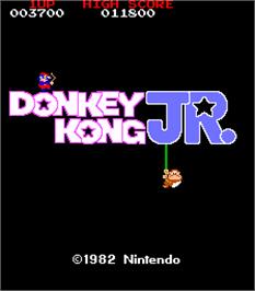 Title screen of Donkey Kong Jr. on the Arcade.
