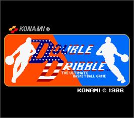 Title screen of Double Dribble on the Arcade.