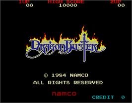 Title screen of Dragon Buster on the Arcade.