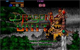 Title screen of Dragon Unit / Castle of Dragon on the Arcade.