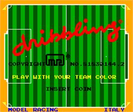 Title screen of Dribbling on the Arcade.