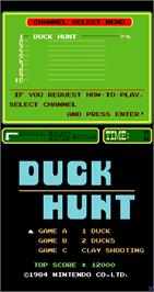 Title screen of Duck Hunt on the Arcade.
