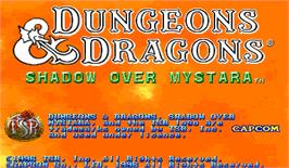 Title screen of Dungeons & Dragons: Shadow over Mystara on the Arcade.