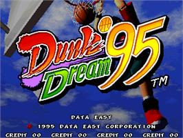 Title screen of Dunk Dream '95 on the Arcade.