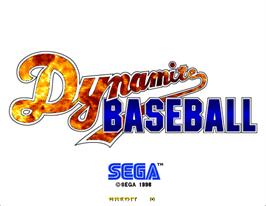 Title screen of Dynamite Baseball '97 on the Arcade.