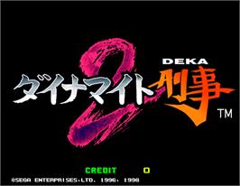 Title screen of Dynamite Deka 2 on the Arcade.