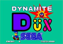 Title screen of Dynamite Dux on the Arcade.