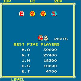Title screen of Eggs on the Arcade.