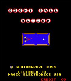 Title screen of Eight Ball Action on the Arcade.
