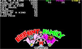 Title screen of Elephant Family on the Arcade.