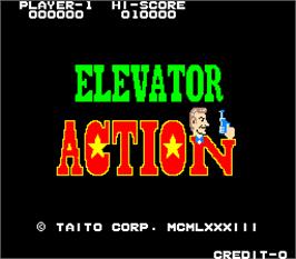 Title screen of Elevator Action on the Arcade.