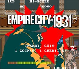 Title screen of Empire City: 1931 on the Arcade.