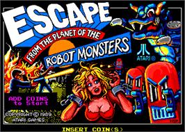Title screen of Escape from the Planet of the Robot Monsters on the Arcade.