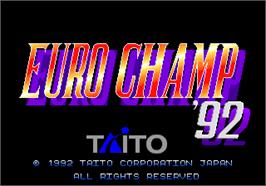 Title screen of Euro Champ '92 on the Arcade.