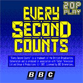 Title screen of Every Second Counts on the Arcade.