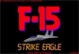 Title screen of F-15 Strike Eagle on the Arcade.