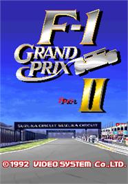 Title screen of F-1 Grand Prix Part II on the Arcade.