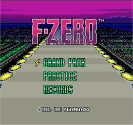 Title screen of F-Zero on the Arcade.