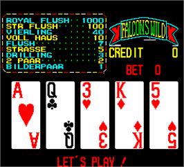Title screen of Falcons Wild - Wild Card 1991 on the Arcade.