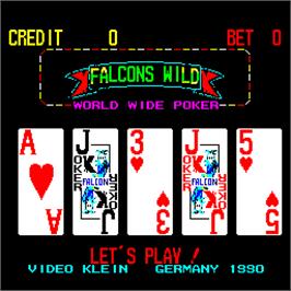 Title screen of Falcons Wild - World Wide Poker on the Arcade.