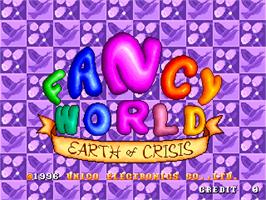 Title screen of Fancy World - Earth of Crisis on the Arcade.