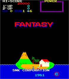 Title screen of Fantasy on the Arcade.