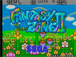Title screen of Fantasy Zone 2 on the Arcade.