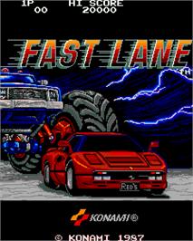 Title screen of Fast Lane on the Arcade.