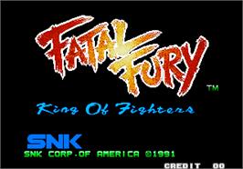 Title screen of Fatal Fury - King of Fighters / Garou Densetsu - shukumei no tatakai on the Arcade.